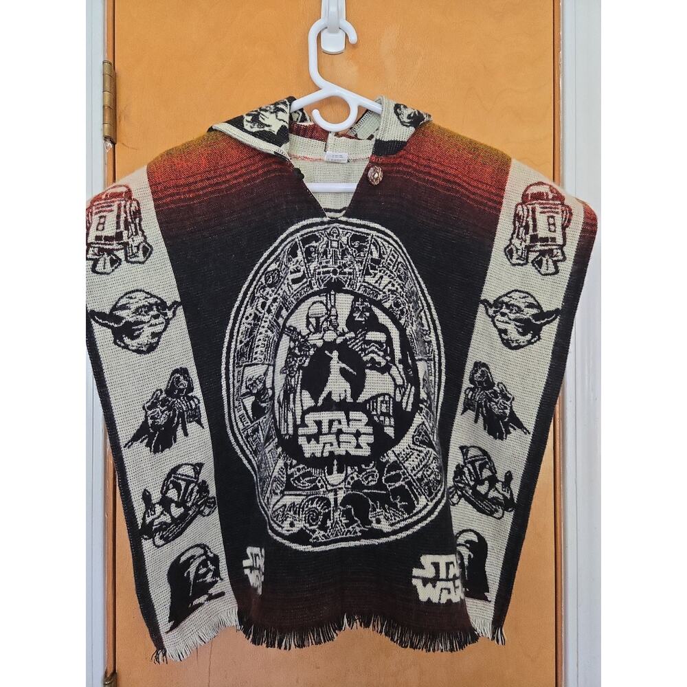 Inkas Ecuadorian Star Wars Alpaca Wool Fleece Poncho - Button up Kids NWOT